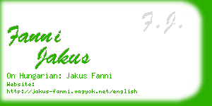 fanni jakus business card